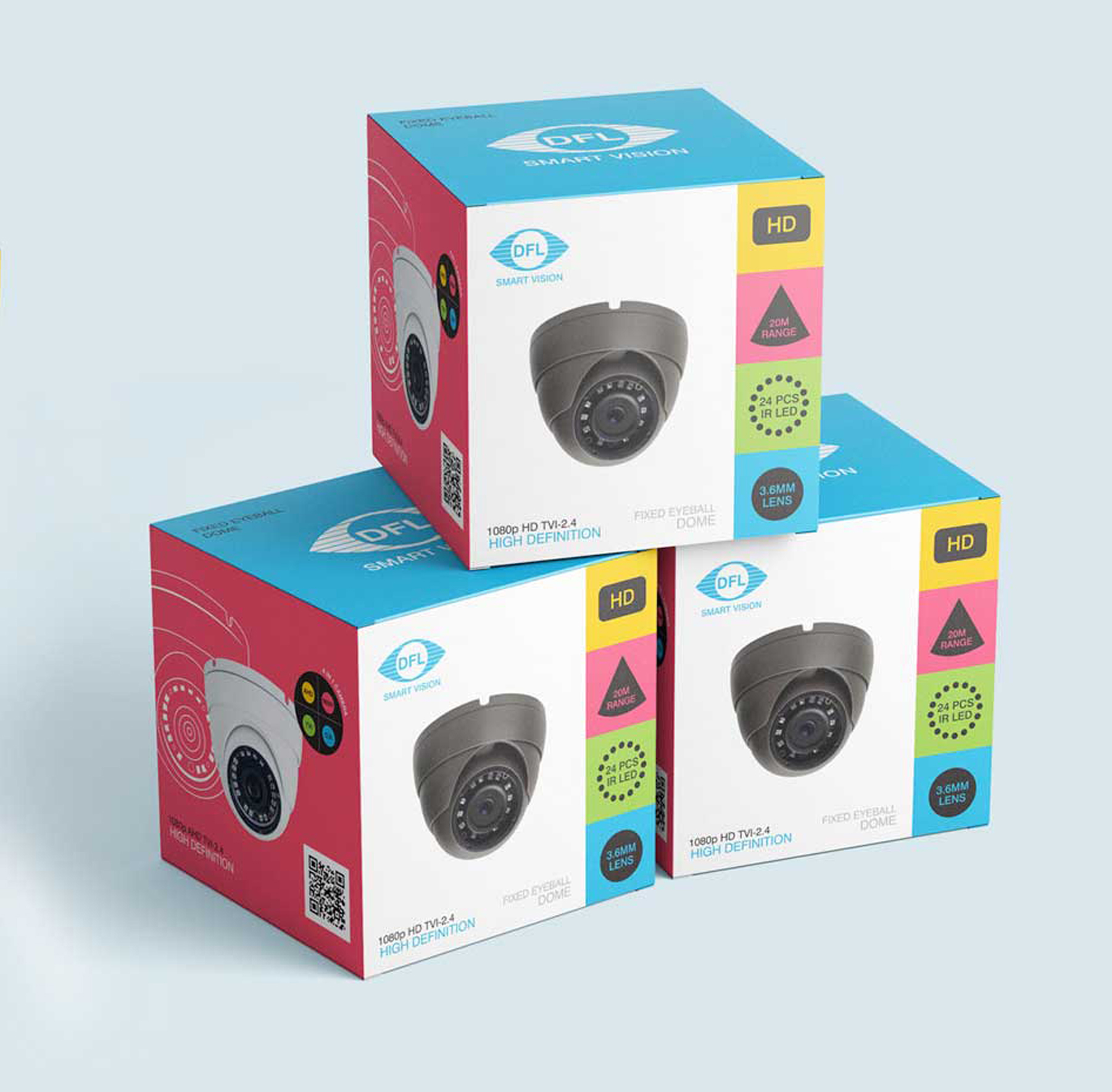 cctv security camera packaging box by red chilli design