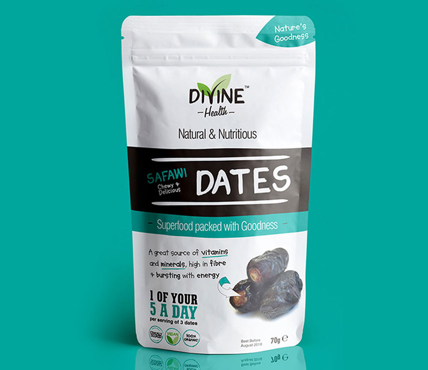 divine health organic nutritious dates branding website printing by red chilli design