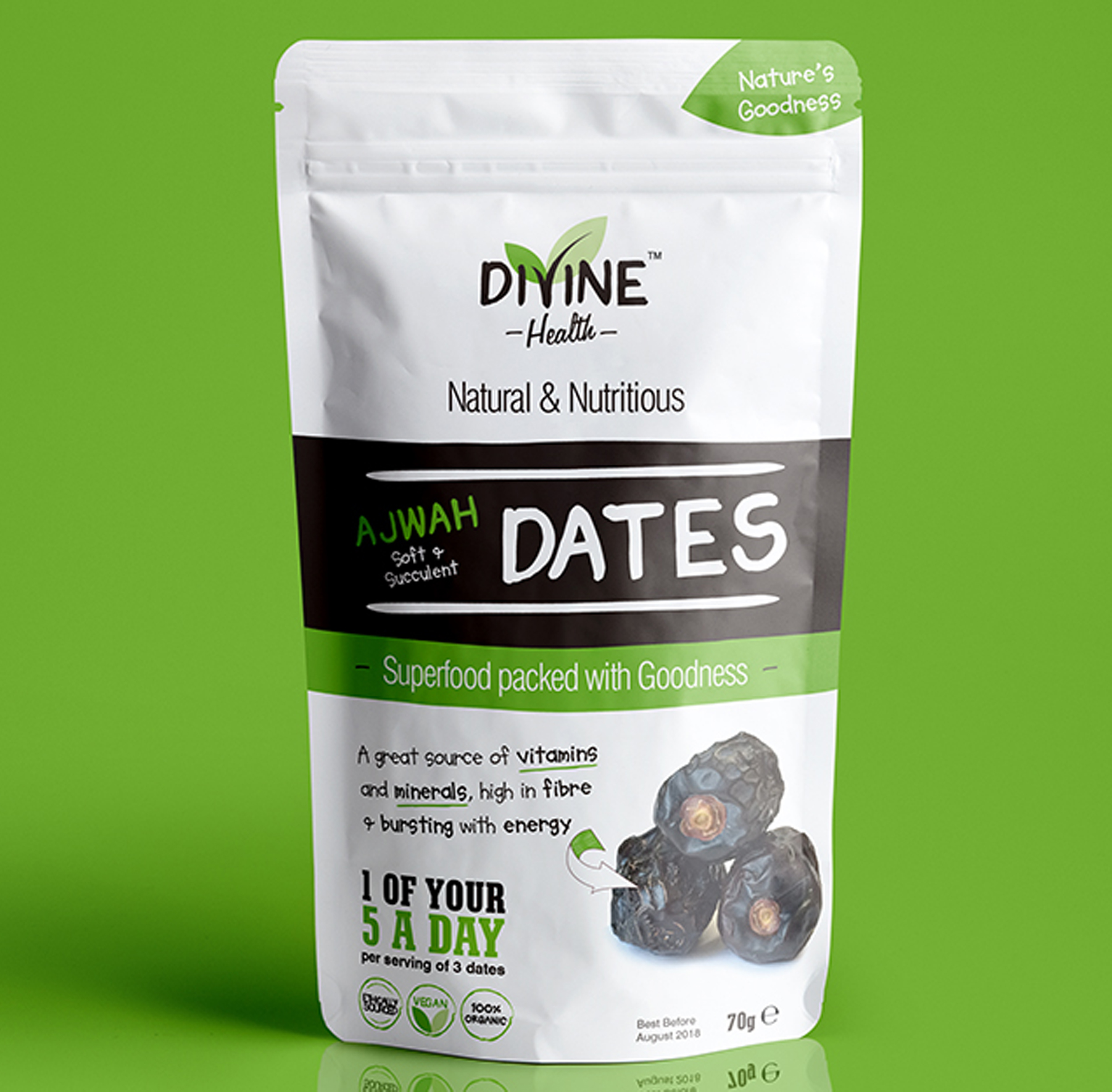 divine health organic nutritious dates packaging printing by red chilli design