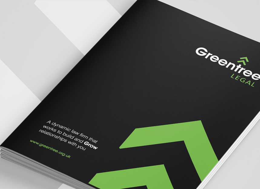 greentree legal solicitors dynamic law firm brochure design by red chilli design