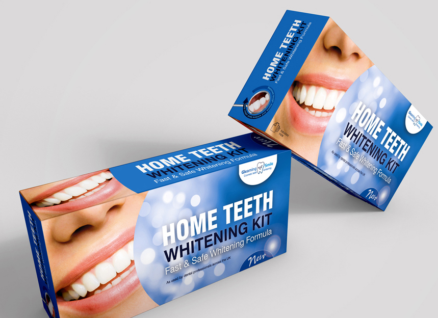 smile teeth whitening kit packaging design by red chilli design