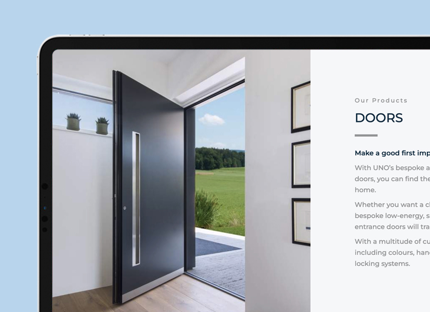 uno doors and windows web marketing preston by red chilli design